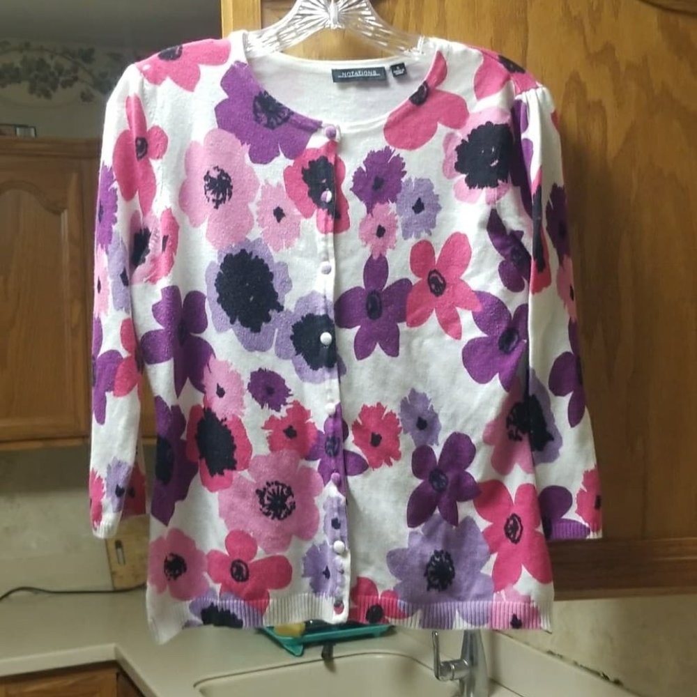 NOTATONS WOMENS CARDIGAN SWEATER SIZE S